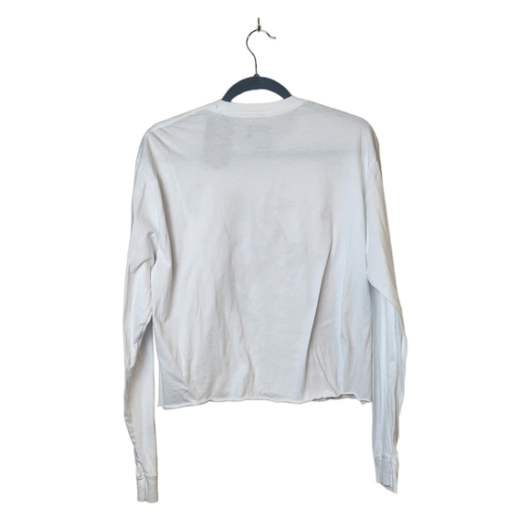 NWT American Highway Cowgirl Graphic Distressed Cropped Long Sleeve Cotton Tee - Picture 2 of 7